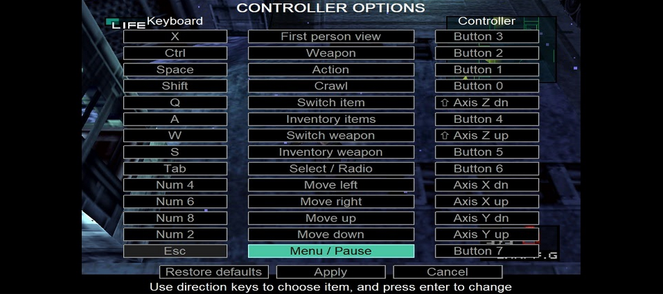 METAL GEAR SOLID - controls charts – GOG SUPPORT CENTER