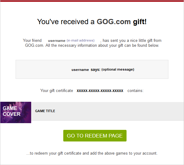 FAQ: Gift codes – GOG SUPPORT CENTER