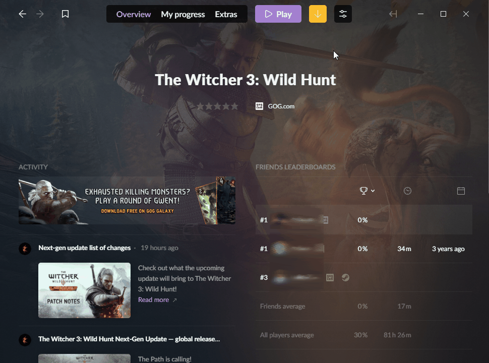 Play the Original the Witcher for Free with GOG Galaxy